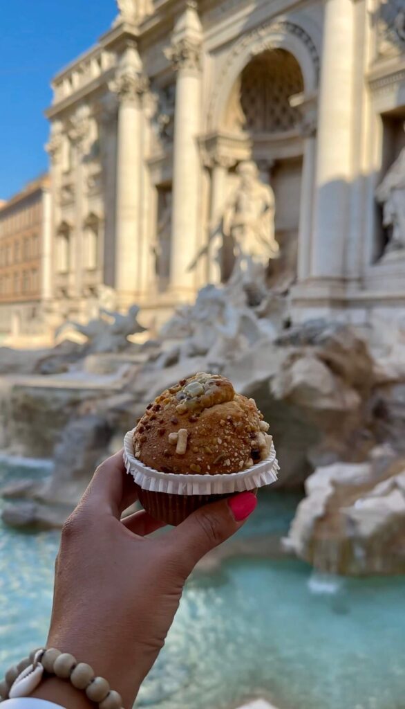 Relais Fontana Di Trevi: Hotel Review muffin from L'Antico Forno di Fontana di Trevi